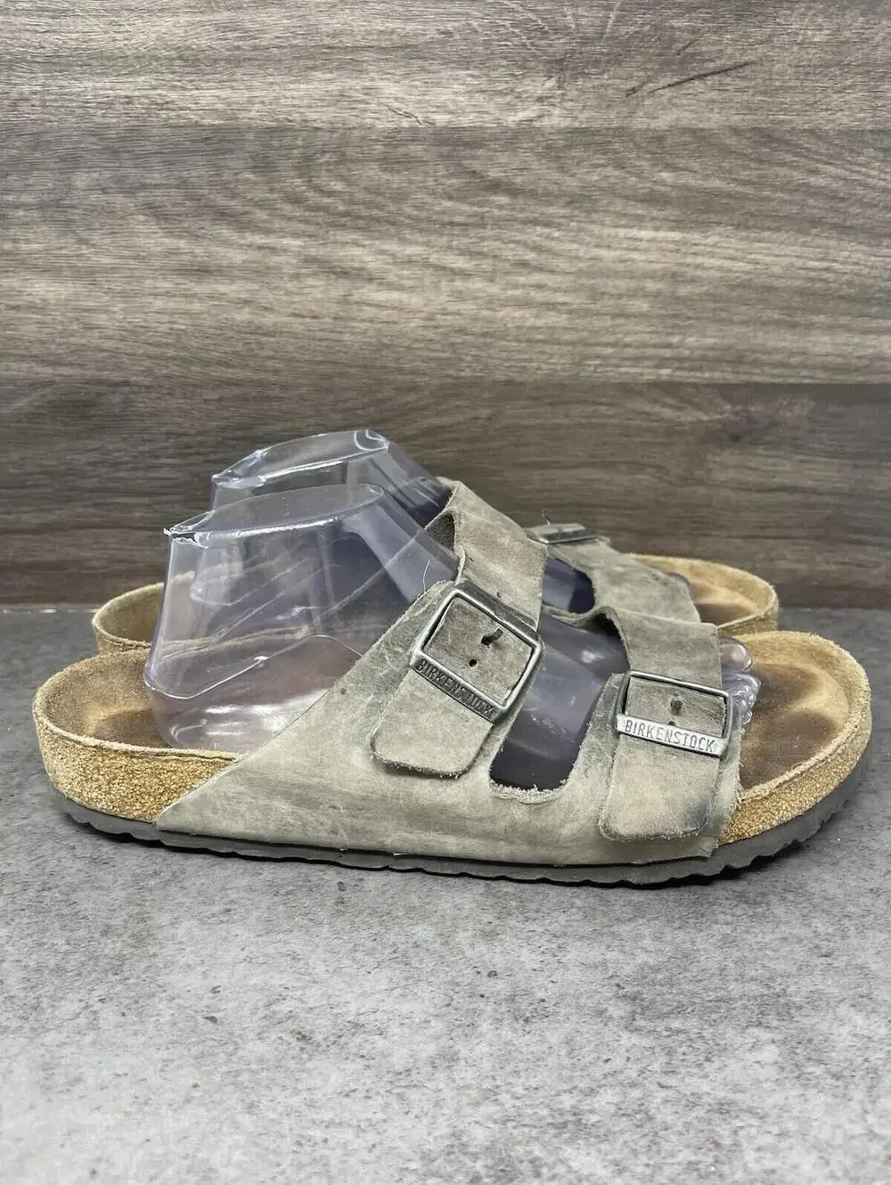Birkenstock Arizona Taupe Suede Leather Sandals Mens Size 11 (44) Slide - Picture 5 of 8